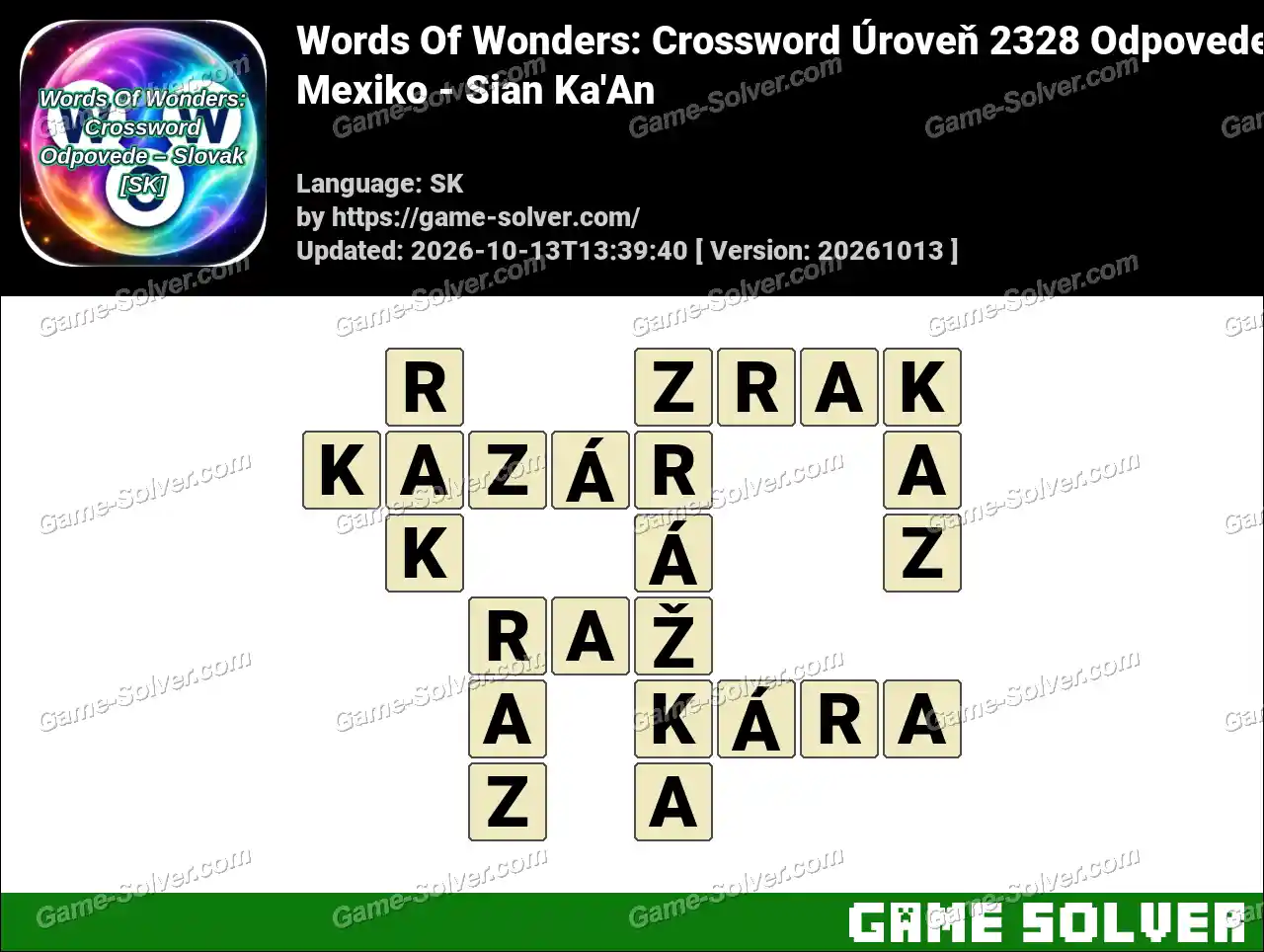 Words Of Wonders: Crossword Úroveň 2328 Odpovede – Mexiko – Sian Ka’An